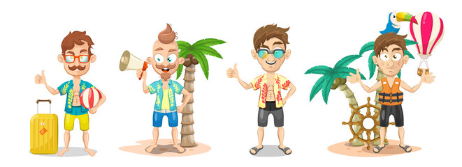 Set of men with summer clothes