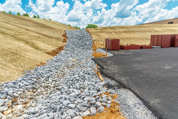 Drainage Ditch Preparation at New Construction Building Site