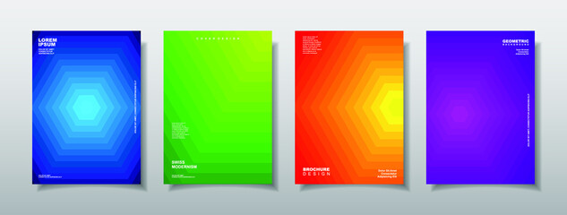Minimal covers design. Colorful geometric gradients. Vector EPS 10.