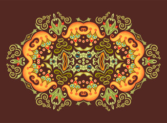 Vector ethnic abstract flower illustration