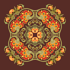 Vector ethnic abstract flower illustration