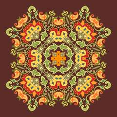 Vector ethnic abstract flower illustration