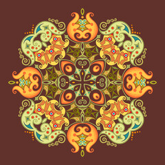 Vector ethnic abstract flower illustration