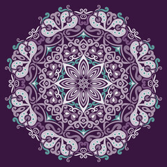 Vector ethnic abstract flower illustration