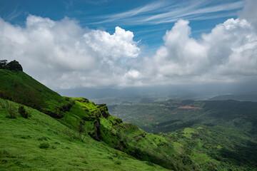 Beautiful skyline from Raigad fort