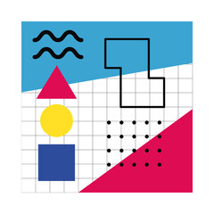 abstract poster with colors and figures geometrics
