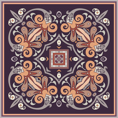Vector ethnic abstract flower illustration