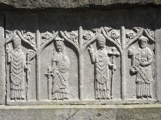 The four saints, stone, sculpture,ancient architecture, old, carving, wall relief,religion, monument, 
