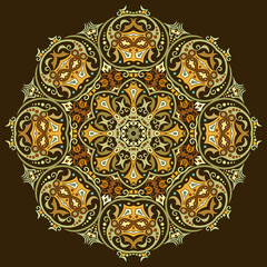 Vector ethnic abstract flower illustration