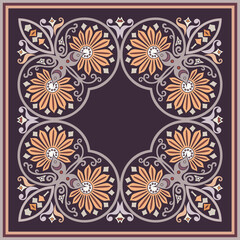 Vector ethnic abstract flower illustration