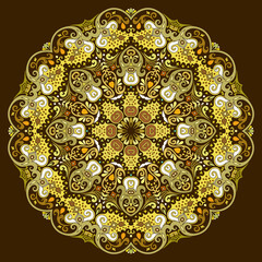 Vector ethnic abstract flower illustration