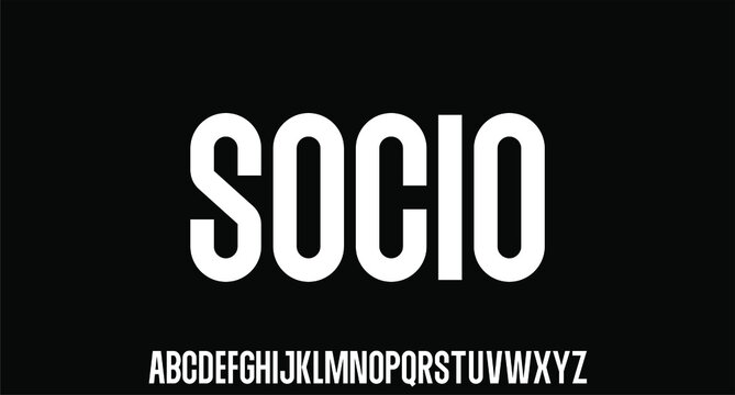socio, bold condensed font for poster and head line	
