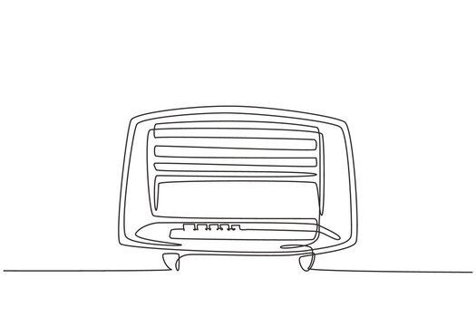 recommend clip art: Single continuous line drawing of retro old fashioned analog radio. Classic vintage broadcaster technology concept. Trendy music player one graphic line draw design vector illustration