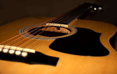 Fototapeta premium Acoustic guitar closeup