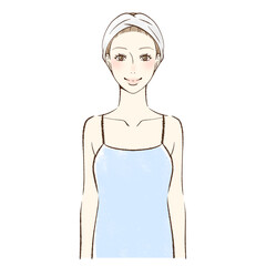 笑顔で正面向きの女性