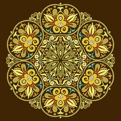 Vector ethnic abstract flower illustration