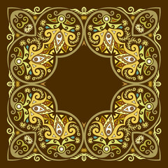 Vector ethnic abstract flower illustration