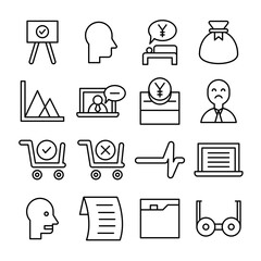 business and office icons line