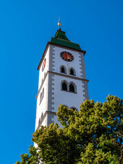 Obraz premium Turm der Martinskirche, Wangen im Allgäu, Baden-Württemberg, Deutschland