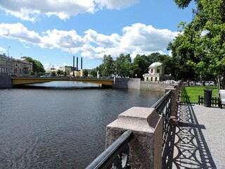 bridge over the river and embankment, Saint-Petersburg
