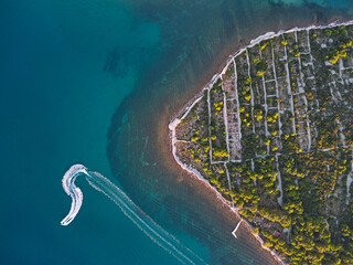 Croatian islands in dalmatia from above 