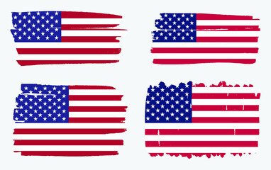 Grunge flags of United States of America.