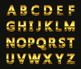 Golden alphabet letters.