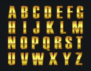 Golden alphabet letters.