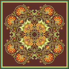Vector ethnic abstract flower illustration