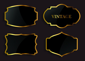 Vector set of vintage golden labels.