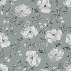Roses on a grey background.