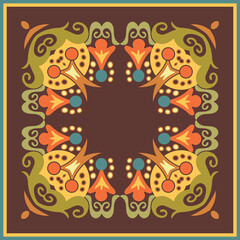 Vector ethnic abstract flower illustration