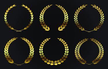 Gold laurel wreath set.