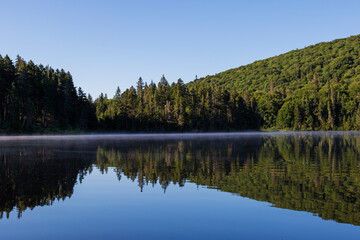 Fototapeta na wymiar Misty Morning in Mont Tremblant National Park-Canada