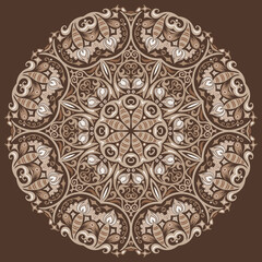 Vector ethnic abstract flower illustration