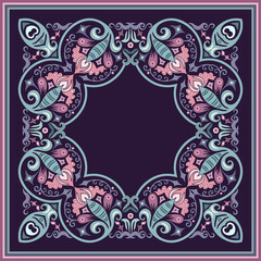 Vector ethnic abstract flower illustration