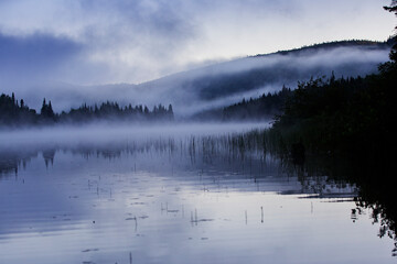 Obraz na płótnie Canvas Misty Morning in Mont Tremblant National Park-Canada