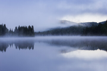 Fototapeta na wymiar Misty Morning in Mont Tremblant National Park-Canada