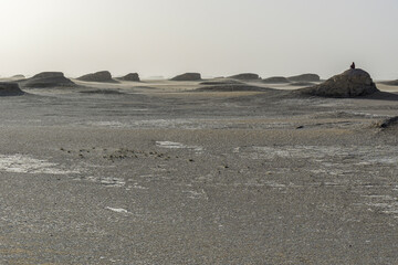 Rock formations in the erg du djourab landscape, Chad
