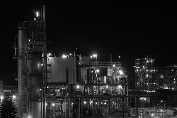 night view of the chemistry plant facility