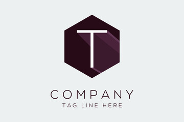 T letter vector company simple modern logo design 
