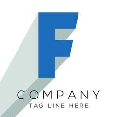 F letter vector company simple modern logo design 