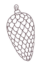 Hand drawn christmas decoration pine