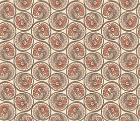 Vector floral braided elements seamless pattern