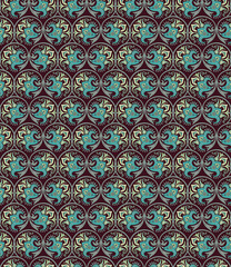 Vector floral braided elements seamless pattern