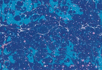 Handmade blue marble background, design