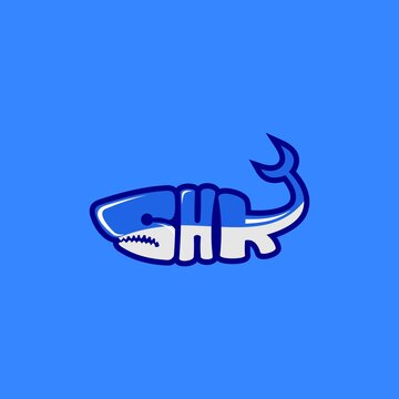 vector shark logo design SHK