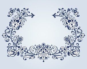 Vector ornamental nature vintage frame