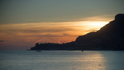 Monaco sunset from Cap Martin