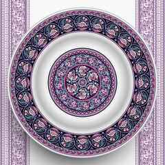 Vector plate with abstract decorative ornament